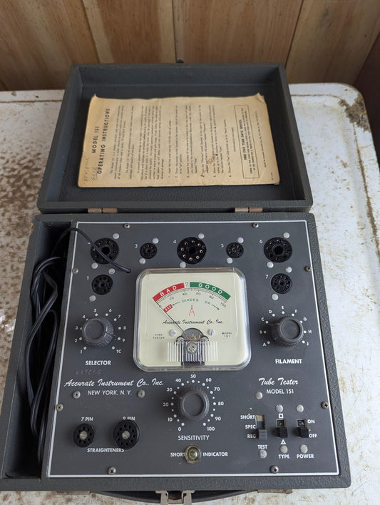 Accurate Instrument Tube Tester Model 151 - Working with Manual