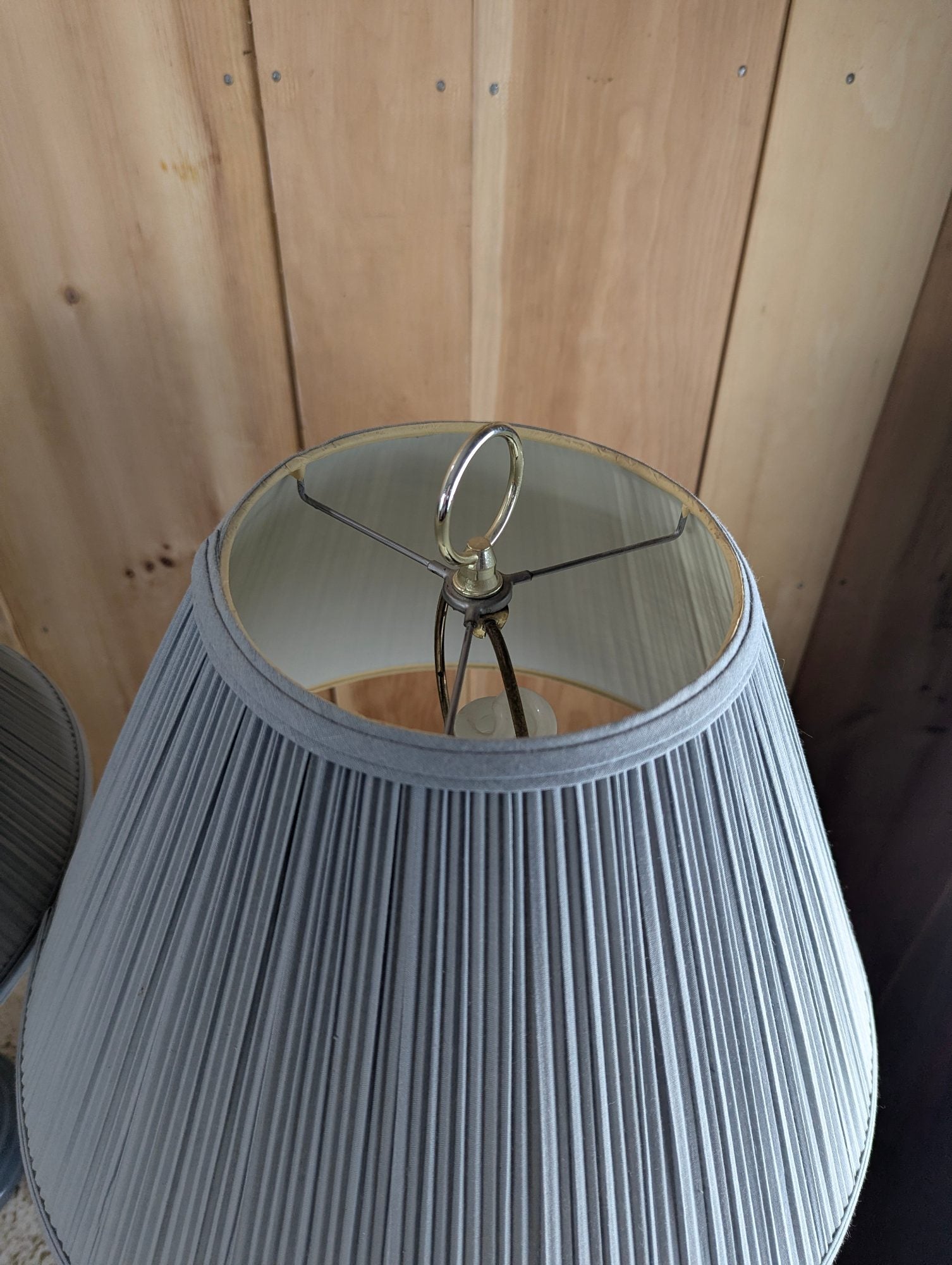 Pair of 25" Tall Blue Ceramic Table Lamps