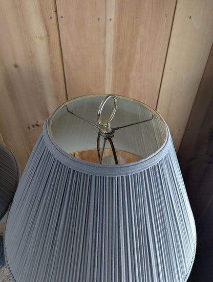 Pair of 25" Tall Blue Ceramic Table Lamps