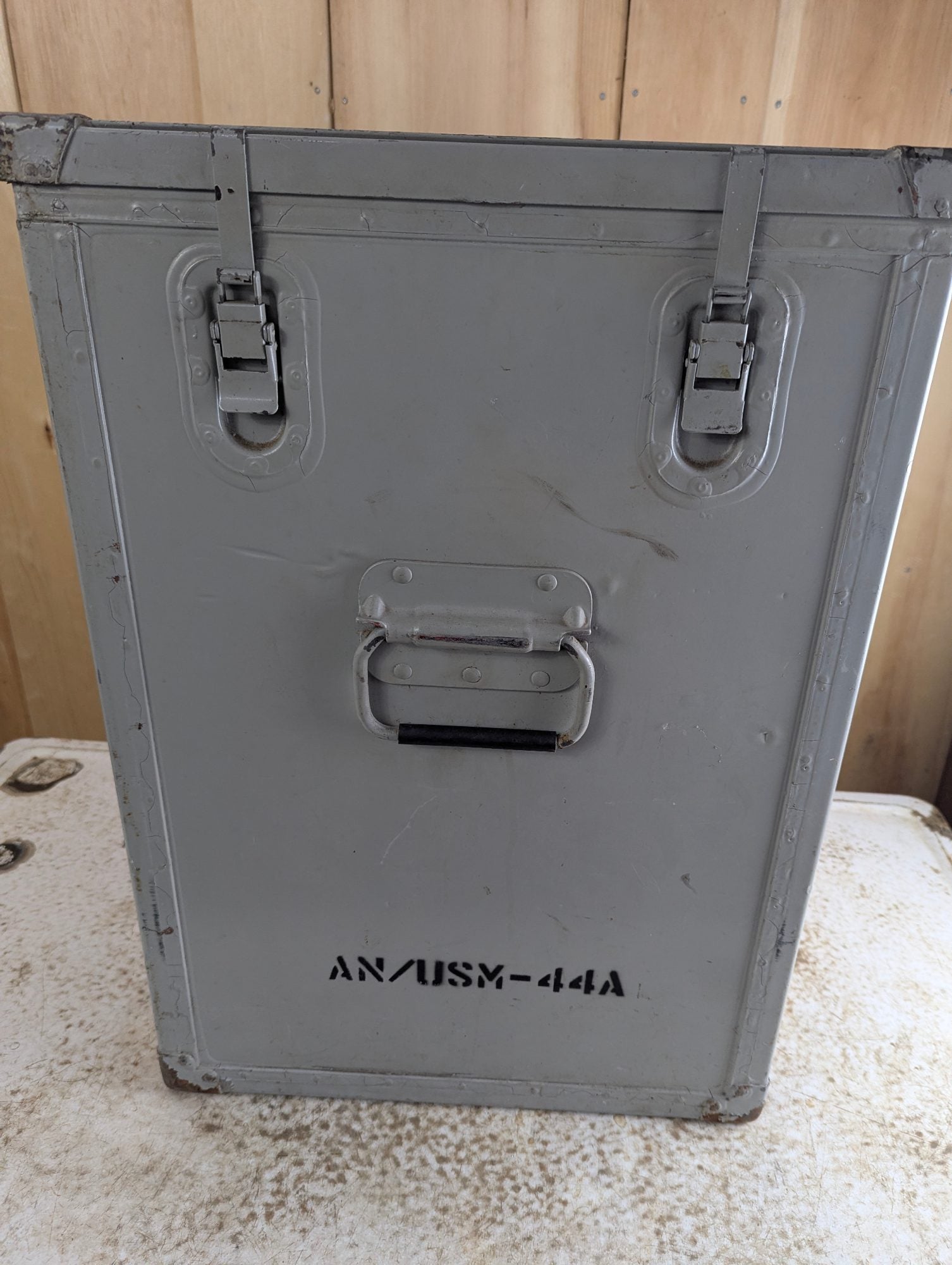 Vintage Metal Navy Military Transit Case 18.5" x 16.5" x 24" AN/USM-44A Signal Generator Case