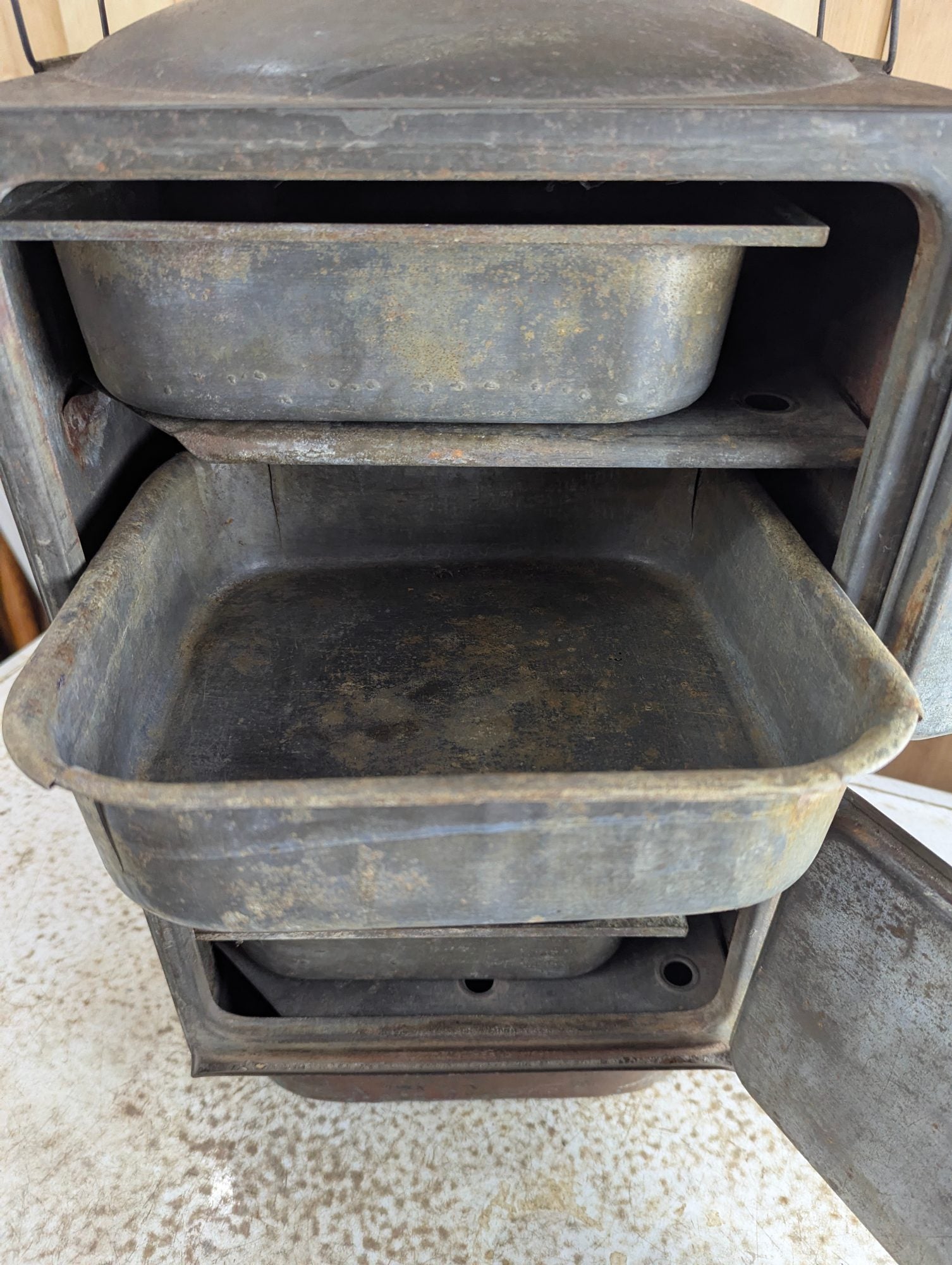 Antique Toledo Toledo Stove-top Steam Cooker with Original Trays and Copper Base