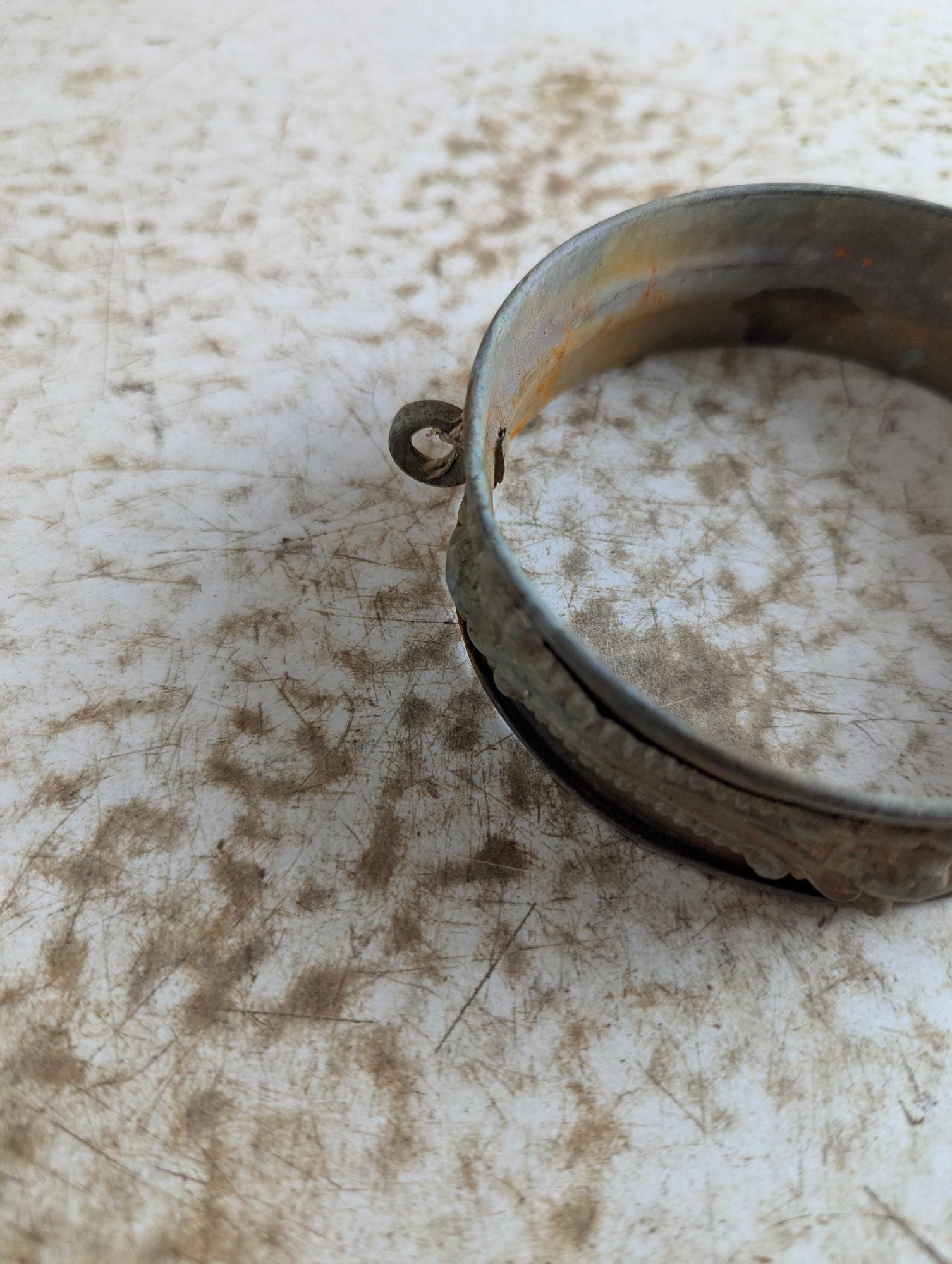 Antique Brass and Copper Lighting Rod Ball Ring Collar