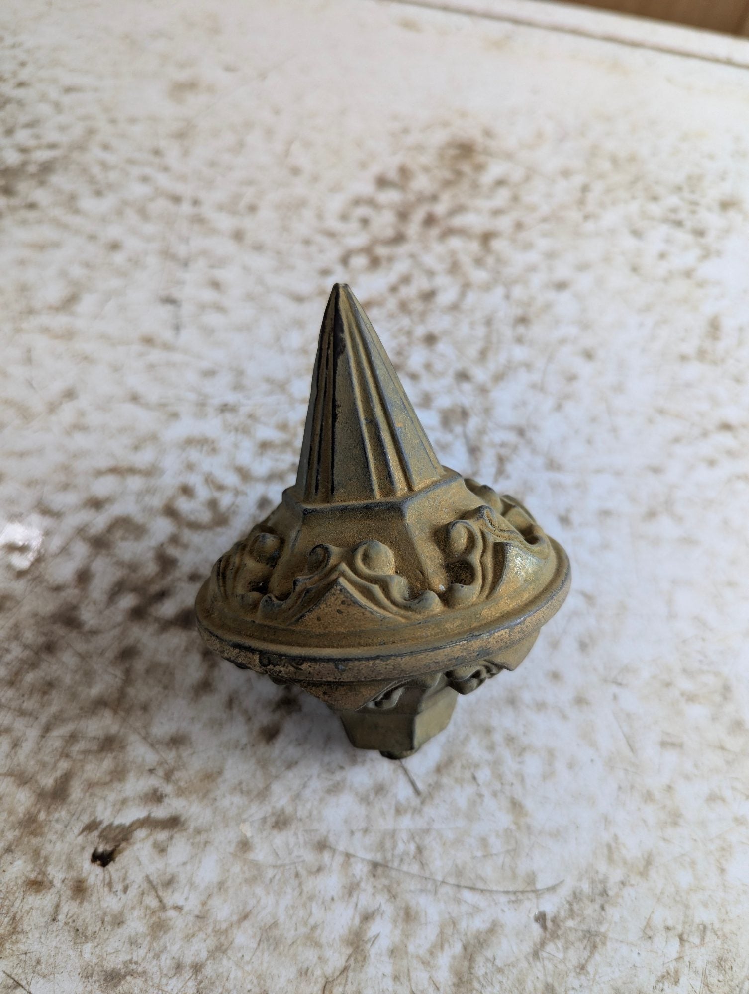 Antique Pressed Brass Finial