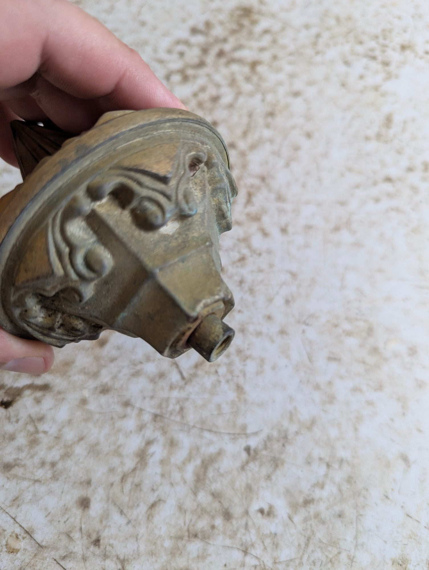 Antique Pressed Brass Finial