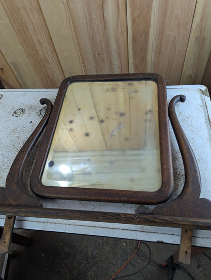 Victorian Oak Dressing Table Mirror 18.5" x 22.5"