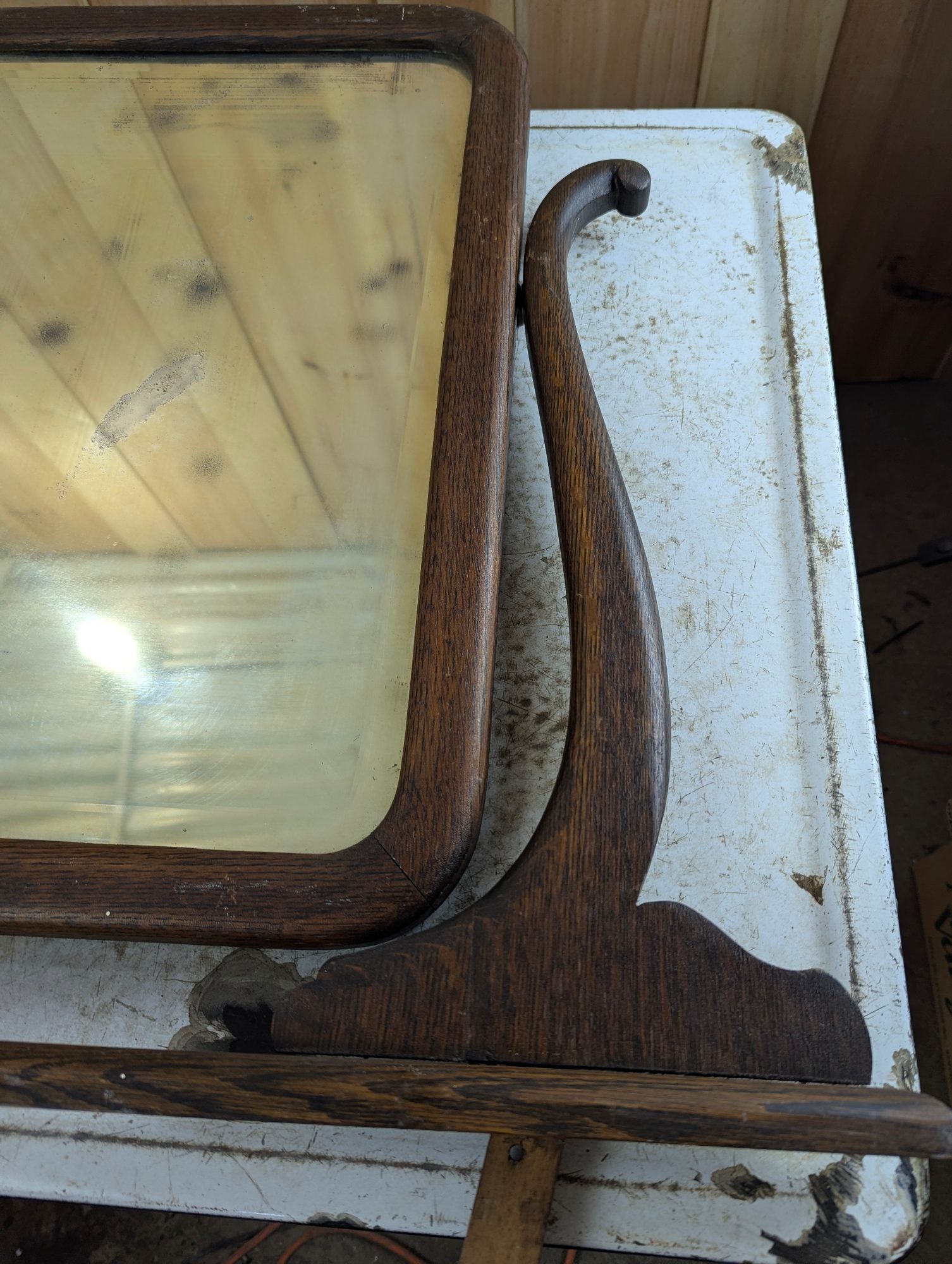 Victorian Oak Dressing Table Mirror 18.5" x 22.5"