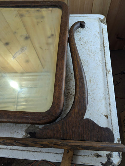 Victorian Oak Dressing Table Mirror 18.5" x 22.5"