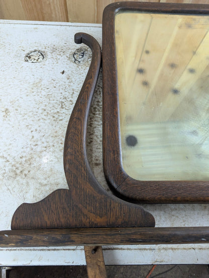 Victorian Oak Dressing Table Mirror 18.5" x 22.5"