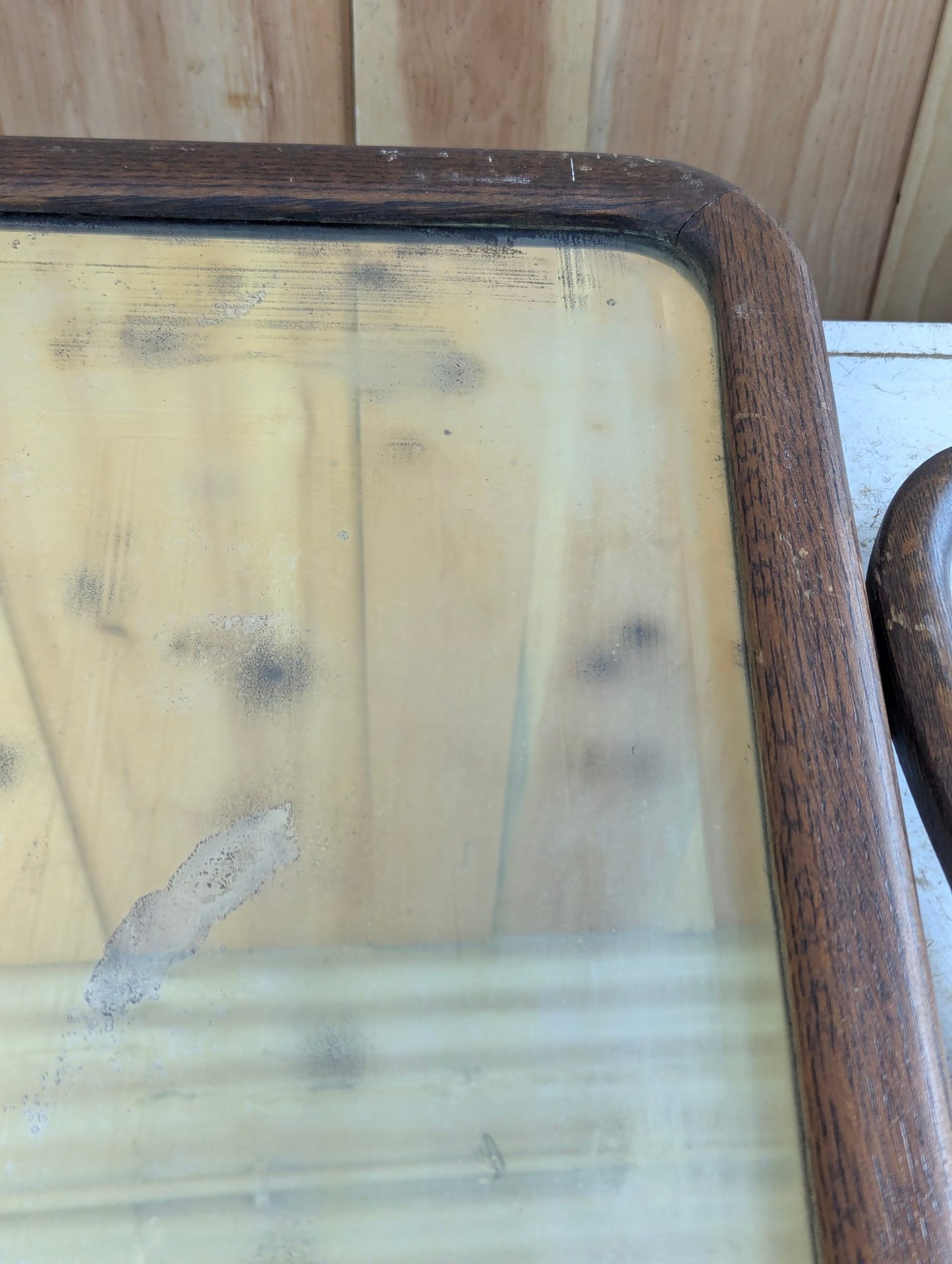 Victorian Oak Dressing Table Mirror 18.5" x 22.5"
