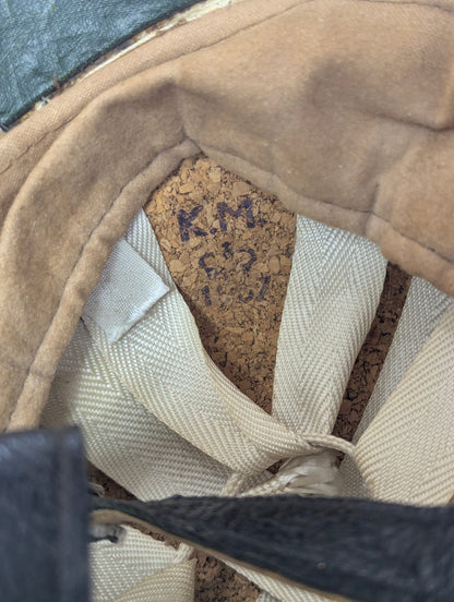 1960s Felt Bobby British Metropolian Police Helmet with ER Plate Badge