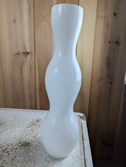 Vintage Hand-blown 16.5" Frosted Glass Vase