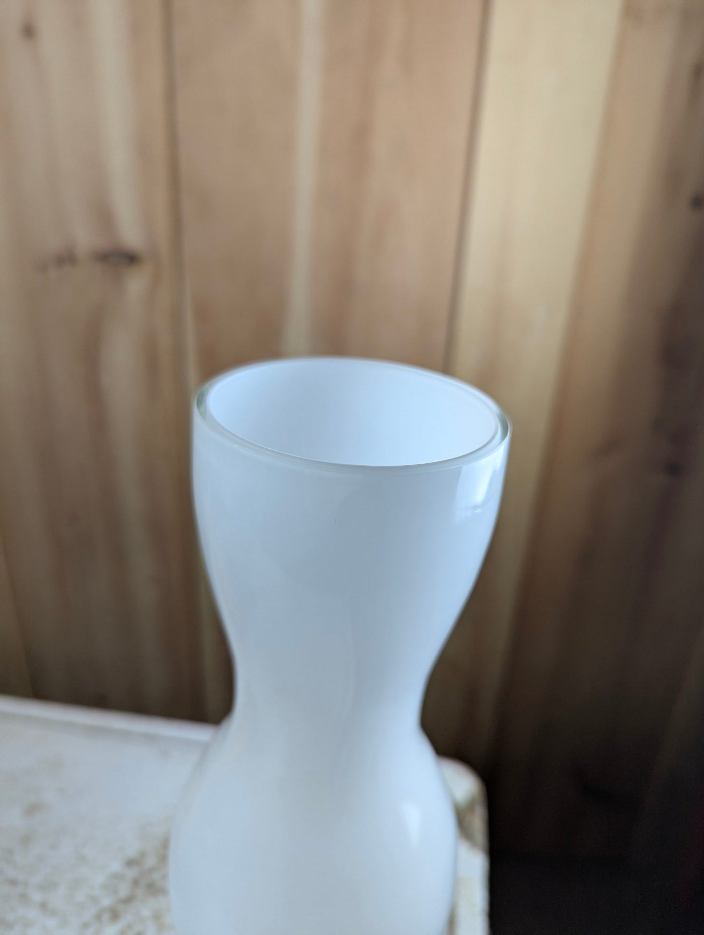 Vintage Hand-blown 16.5" Frosted Glass Vase