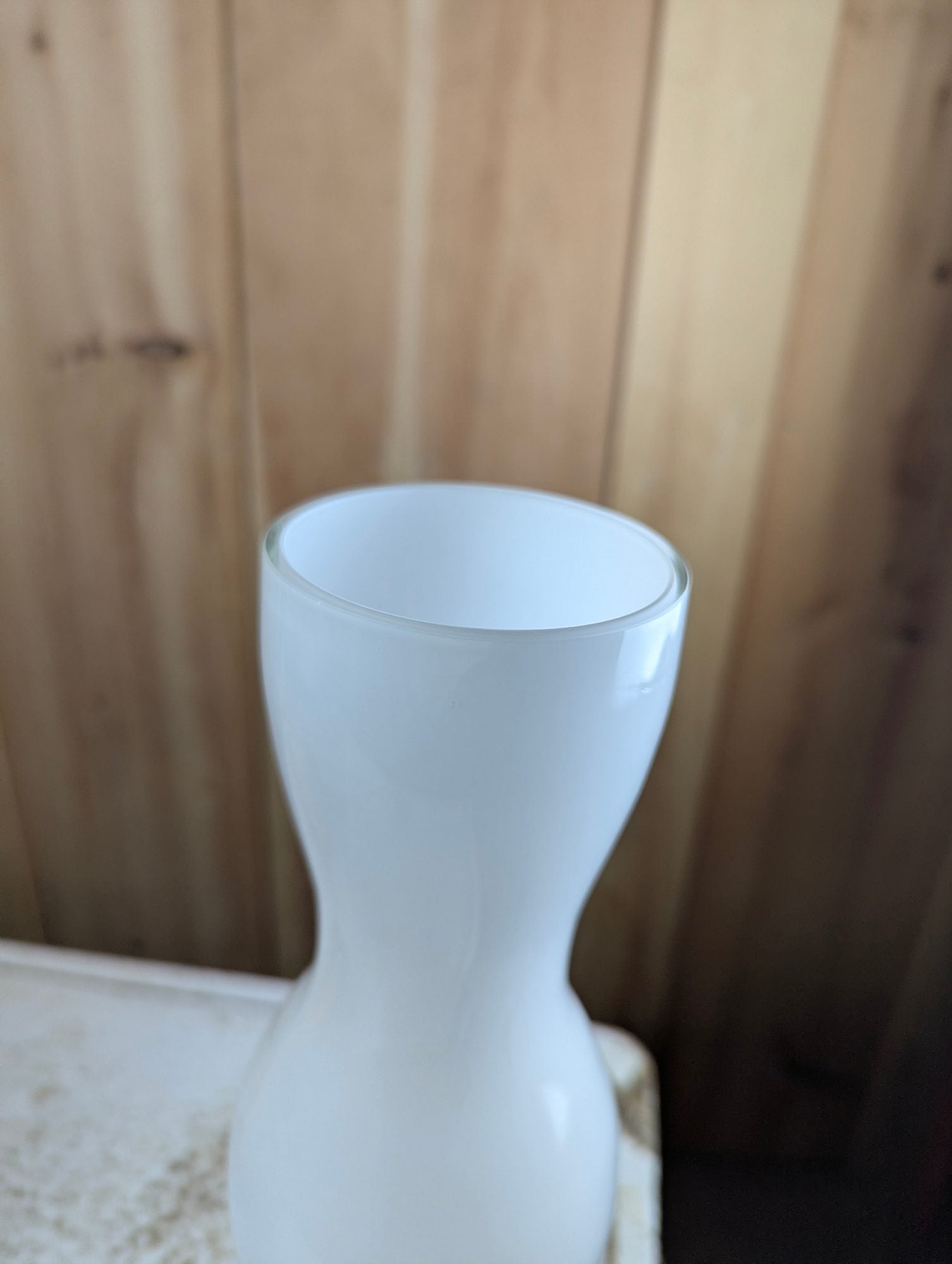 Vintage Hand-blown 16.5" Frosted Glass Vase