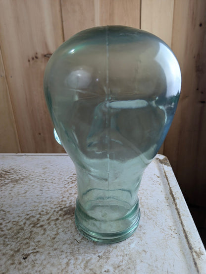 Vintage Green Glass Mannequin Head Display