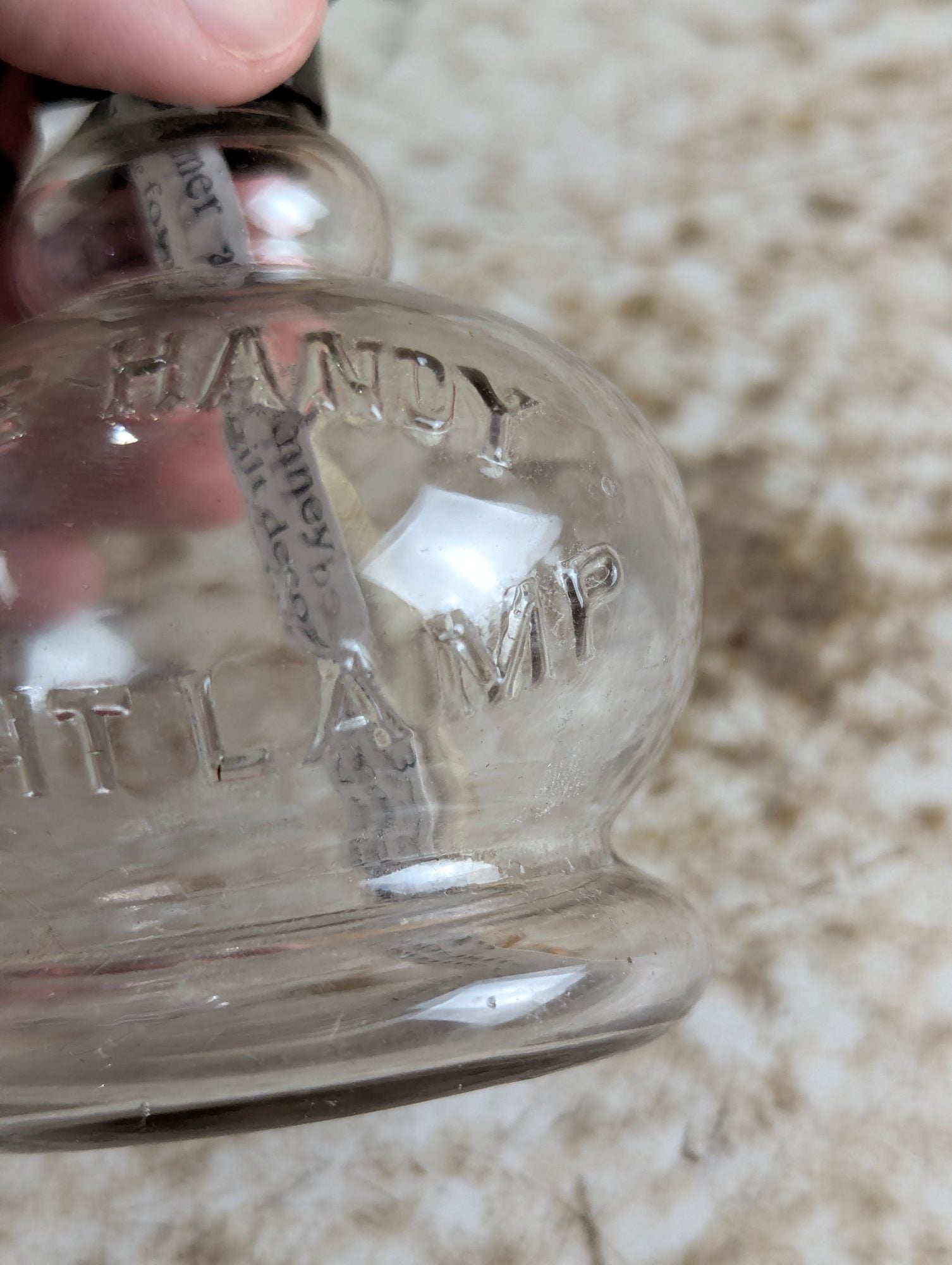 Vintage 'The Handy Night Lamp' Oil Lamp