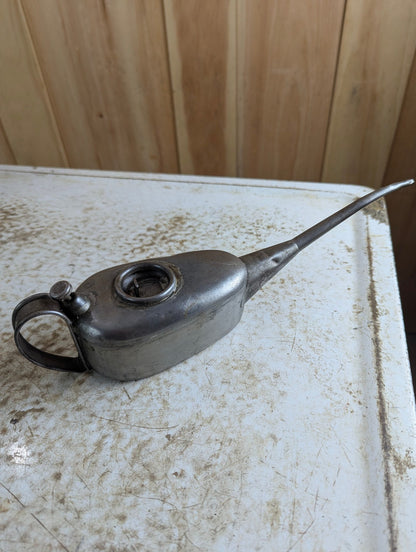 Vintage 1/2 Pint Metal Boat-shaped Pump Oil Can