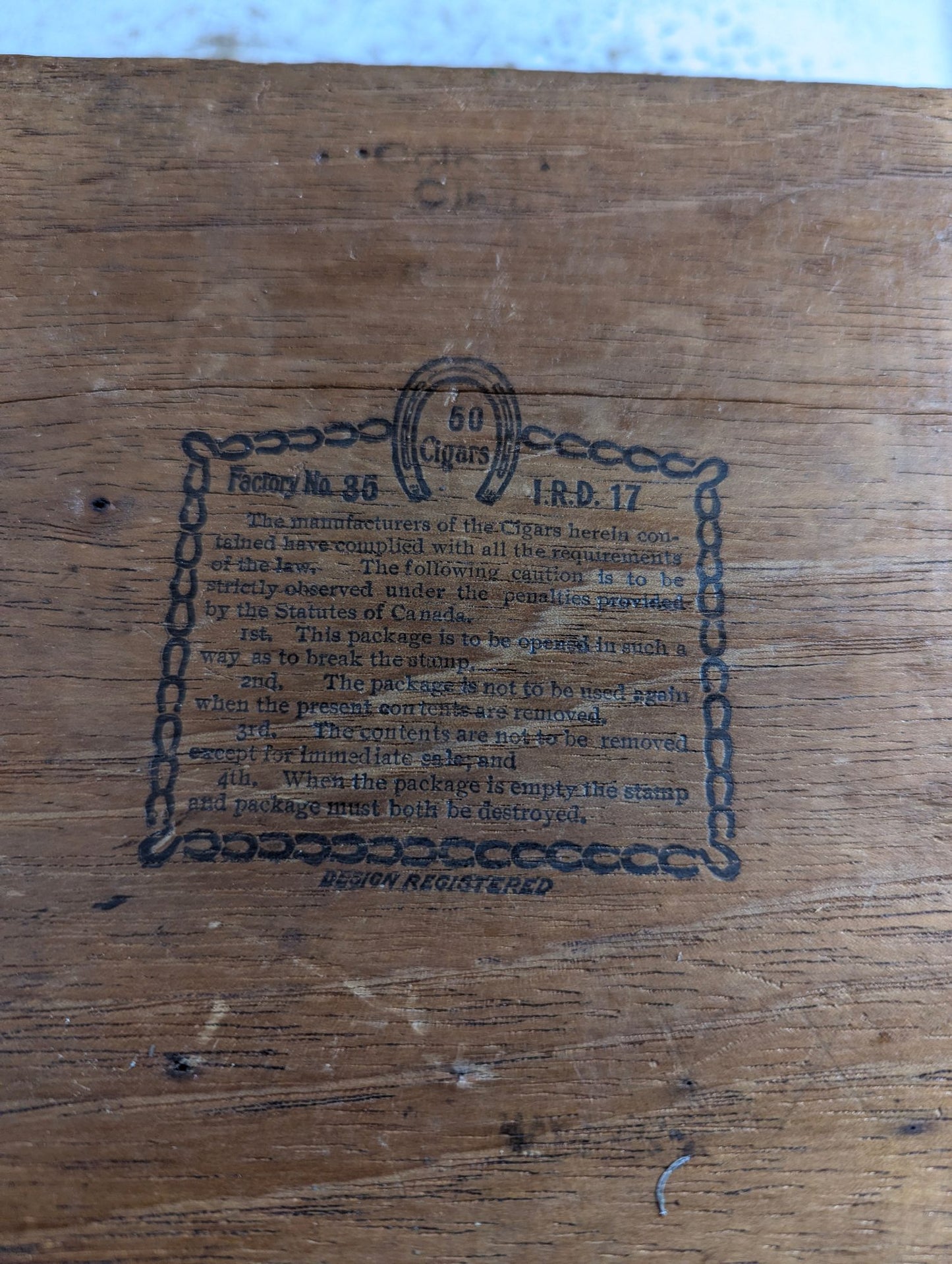Antique Claremore Invincibles Cigar Box