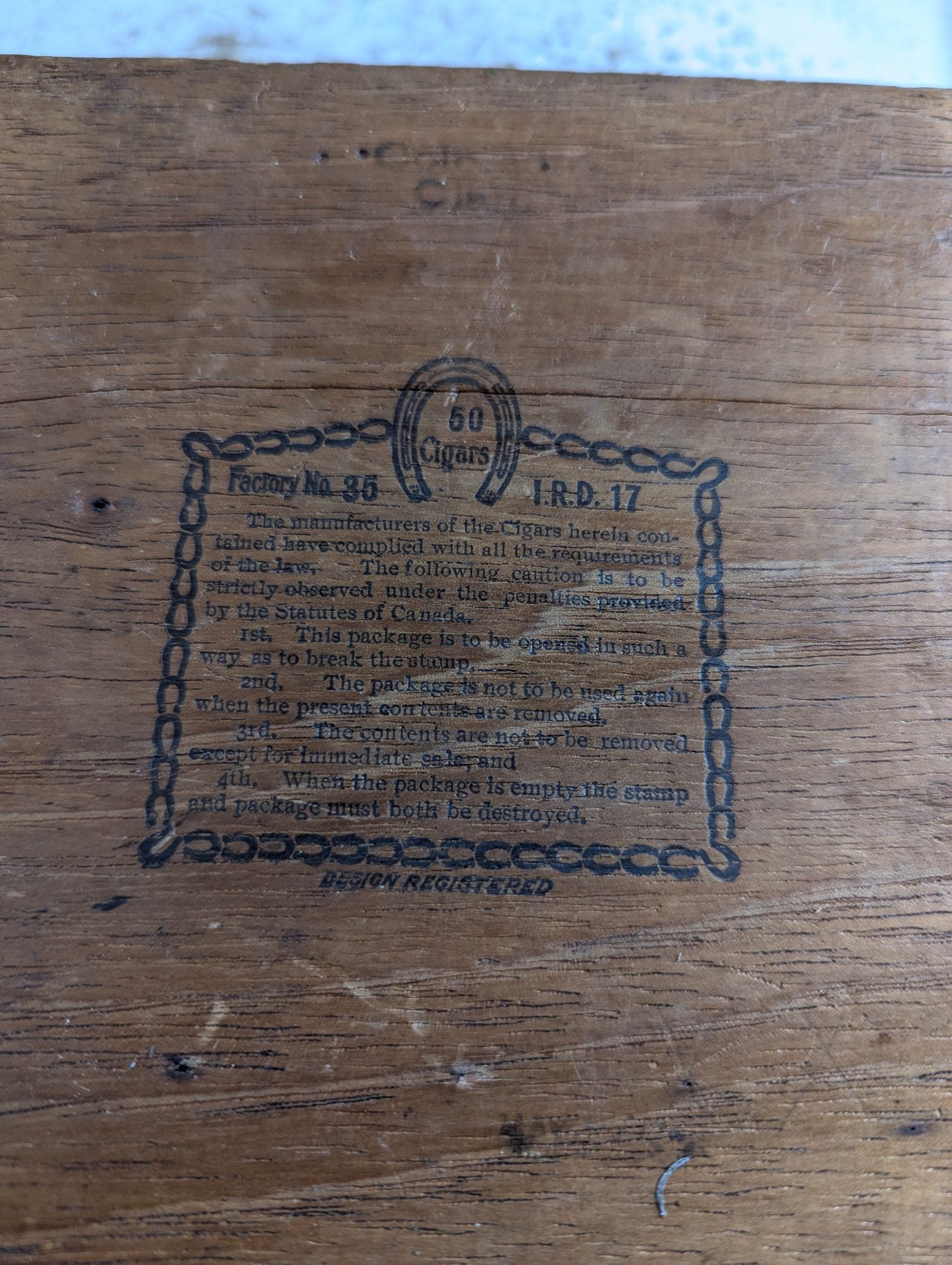 Antique Claremore Invincibles Cigar Box