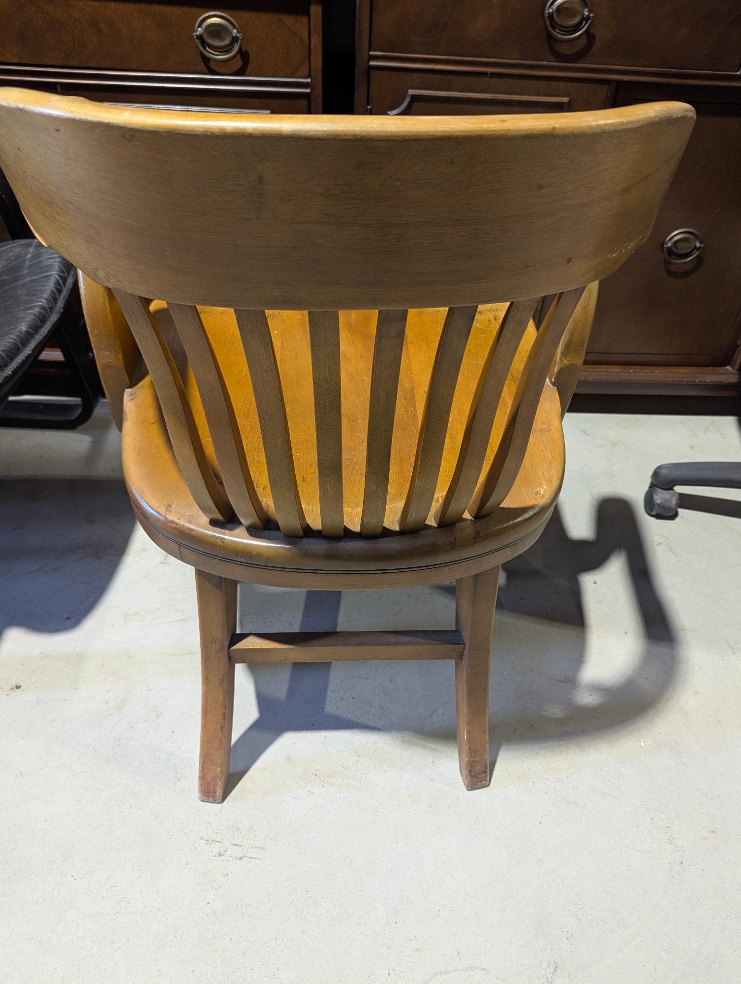 Vintage Solid Wood Banker's Office Chair