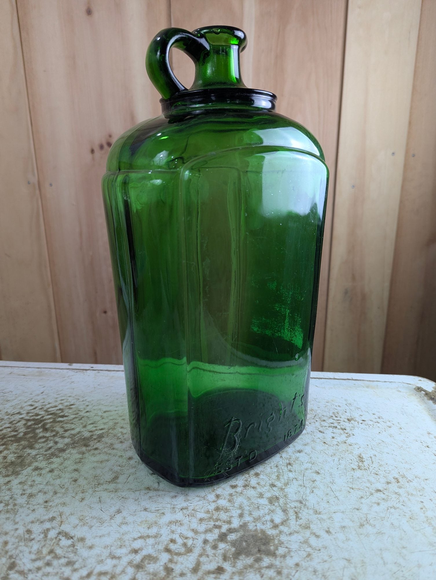 1940s Bright's Winery Green Glass 1 Gallon Wine Jug