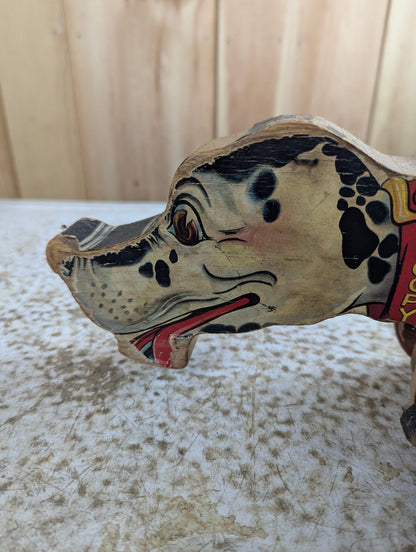 1930s Fisher-Price #180 Snoopy Sniffer Wood Pull Toy - Missing Ears and Tail