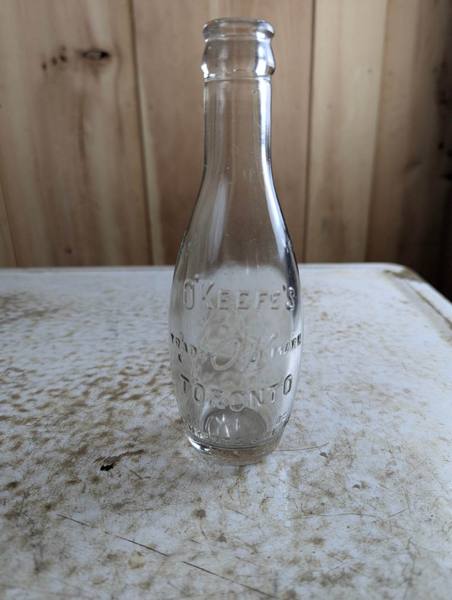 1940s O'Keefe's Clear Glass 6oz Soda Bottle