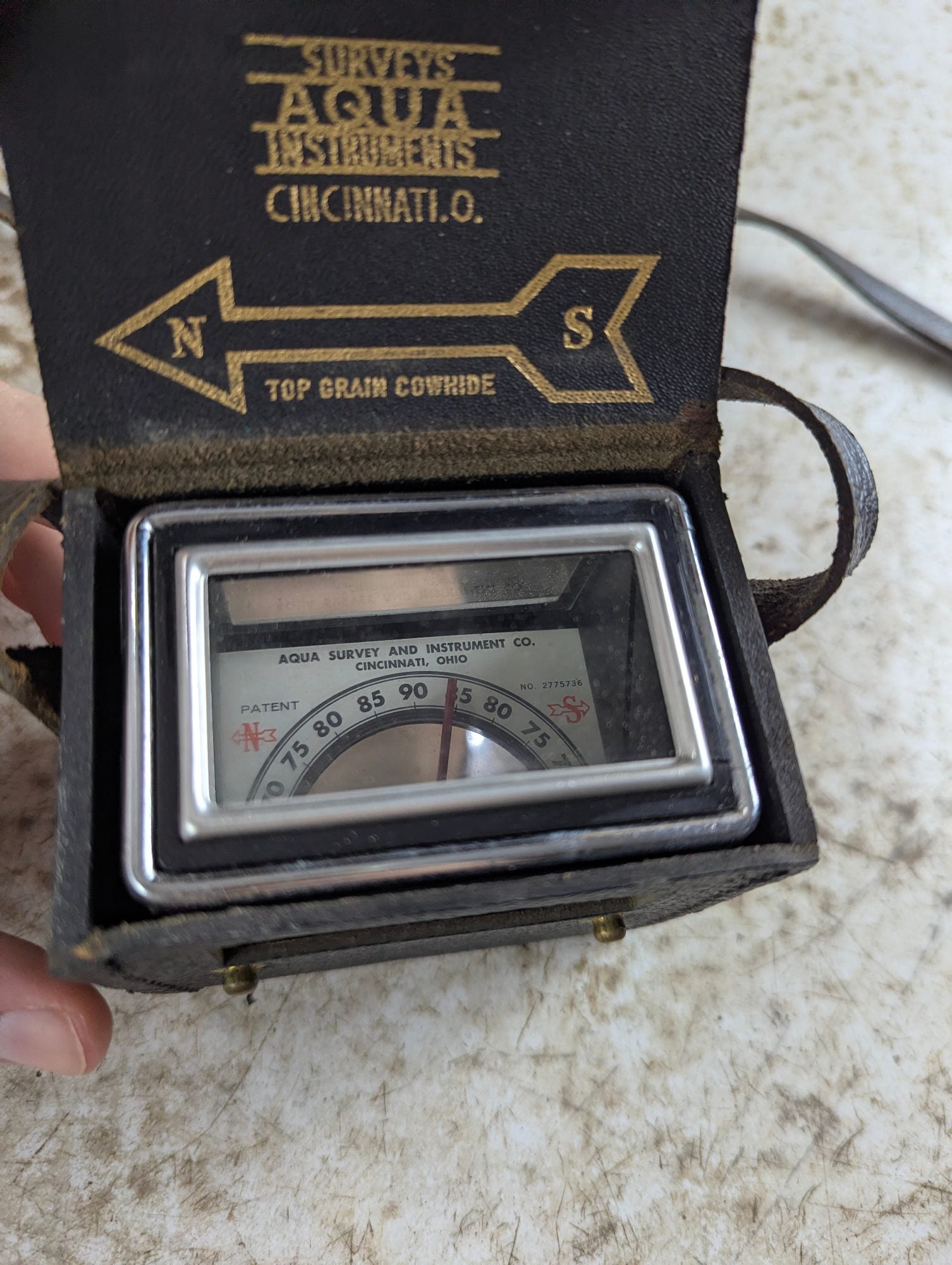 1950s Aqua Survey Instrument Co. Magnetic Locator in Leather Case