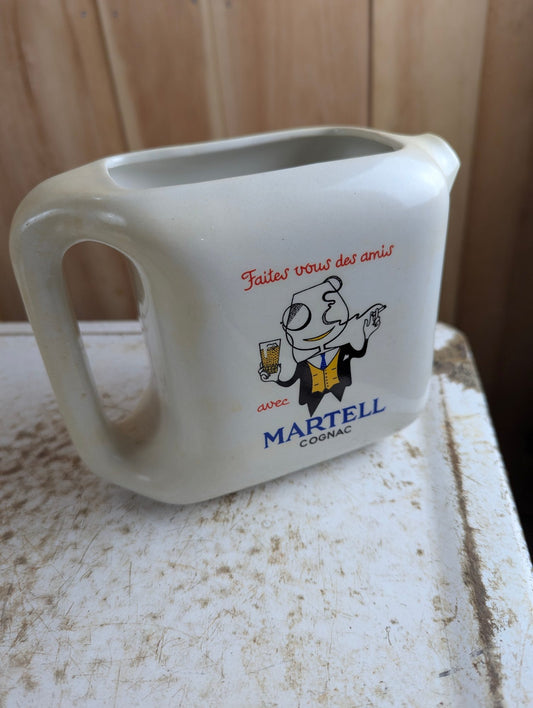 1960s Martell Cognac Ceramic Advertising Pitcher