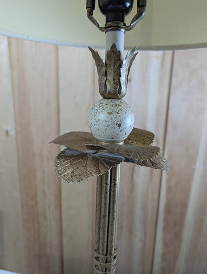Pair of 32' Table Leaf Motif Lamps with Shades