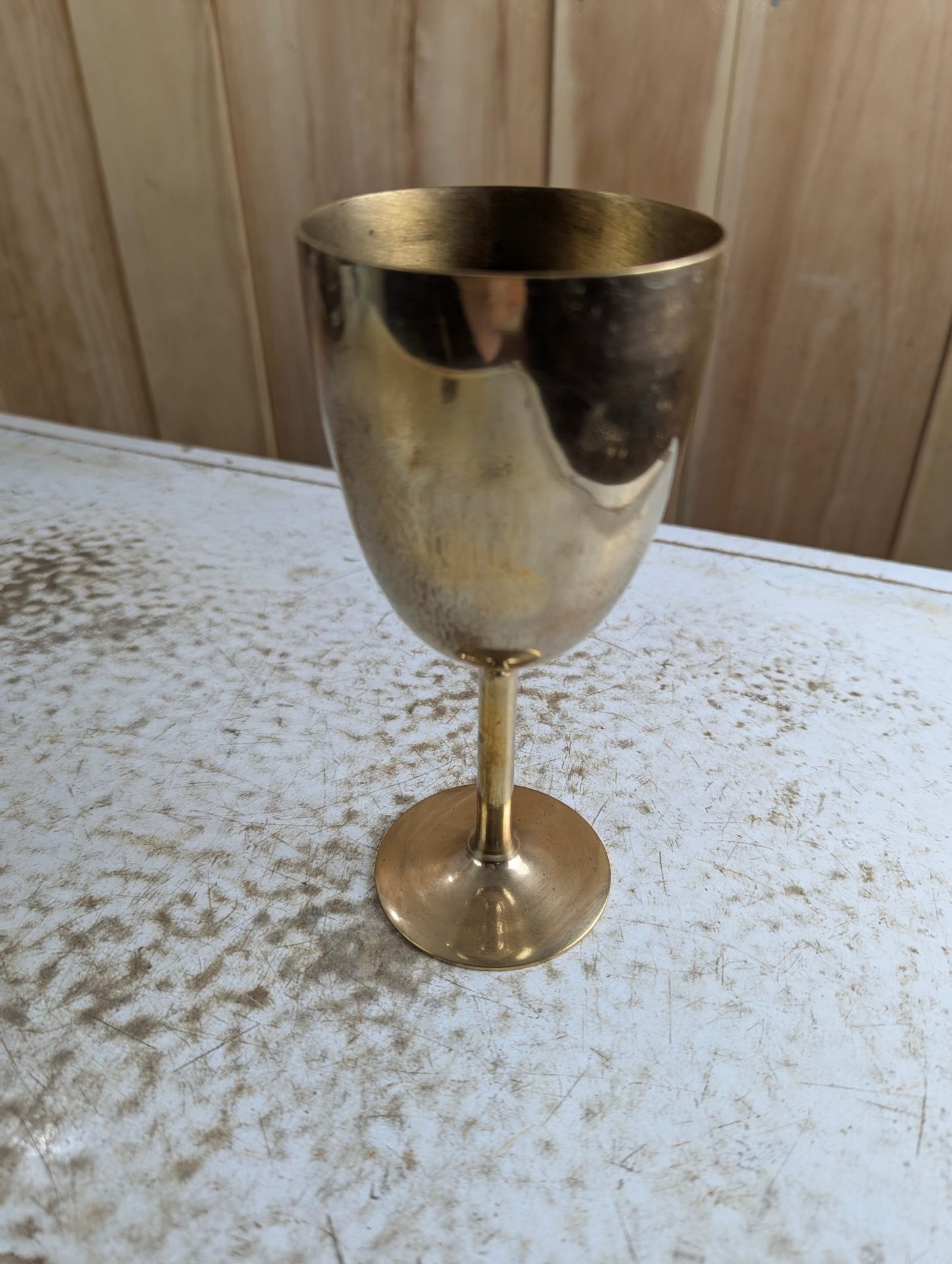 Vintage 6.75" Brass Goblet