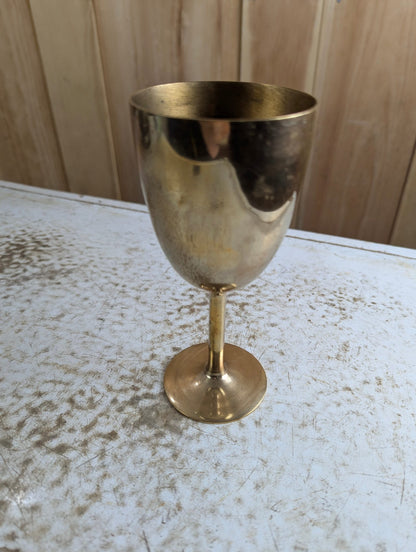 Vintage 6.75" Brass Goblet