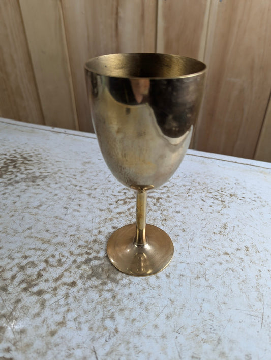 Vintage 6.75" Brass Goblet