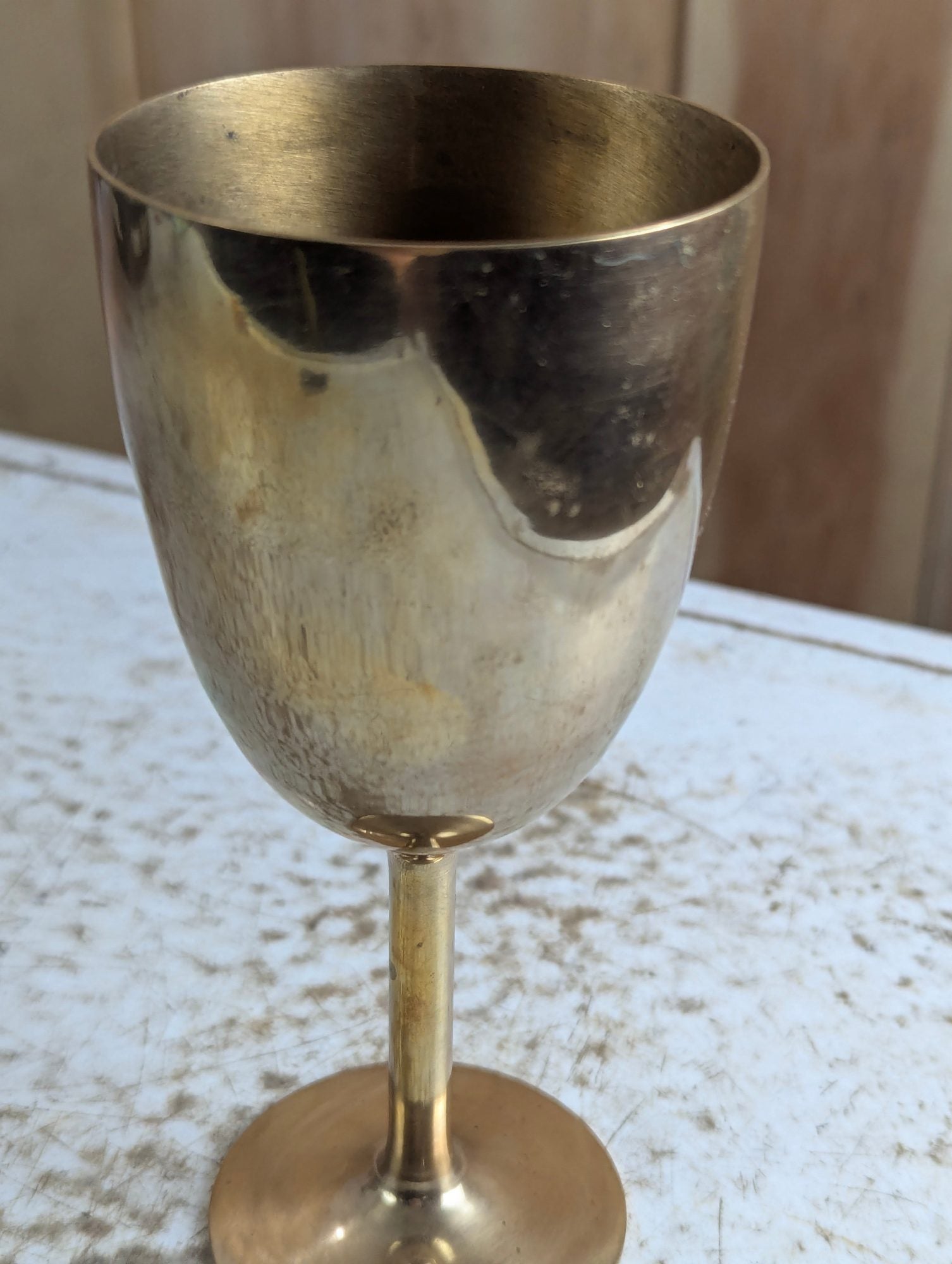 Vintage 6.75" Brass Goblet