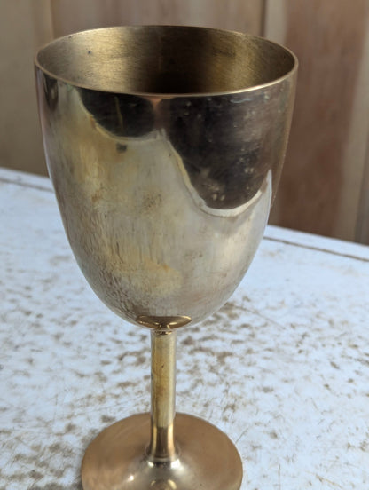 Vintage 6.75" Brass Goblet