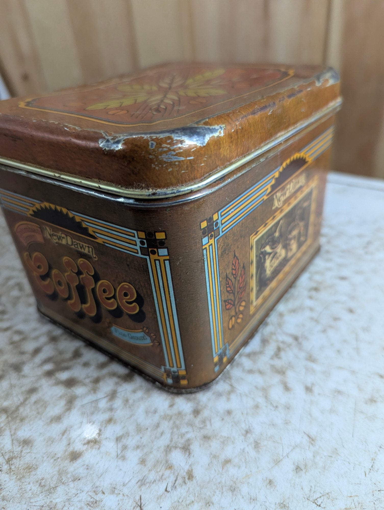 1970s New Dawn Coffee Tin