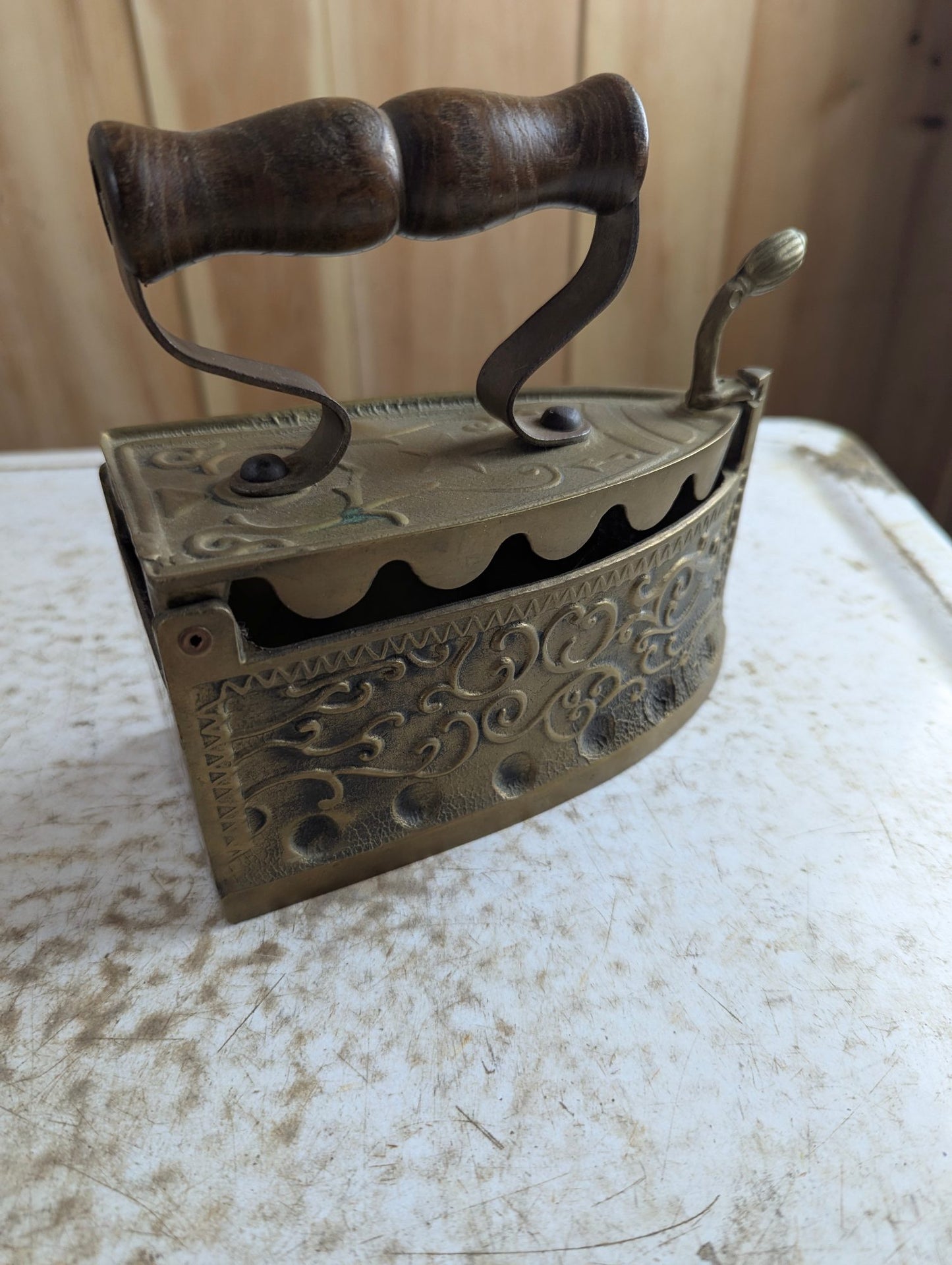 Antique Brass Charcoal Iron