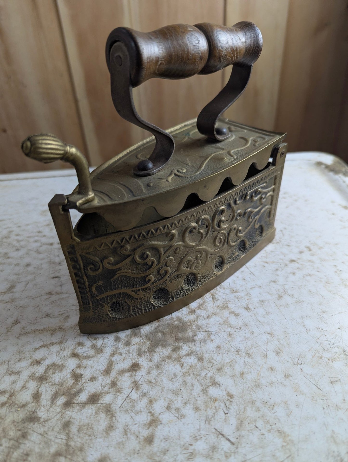Antique Brass Charcoal Iron
