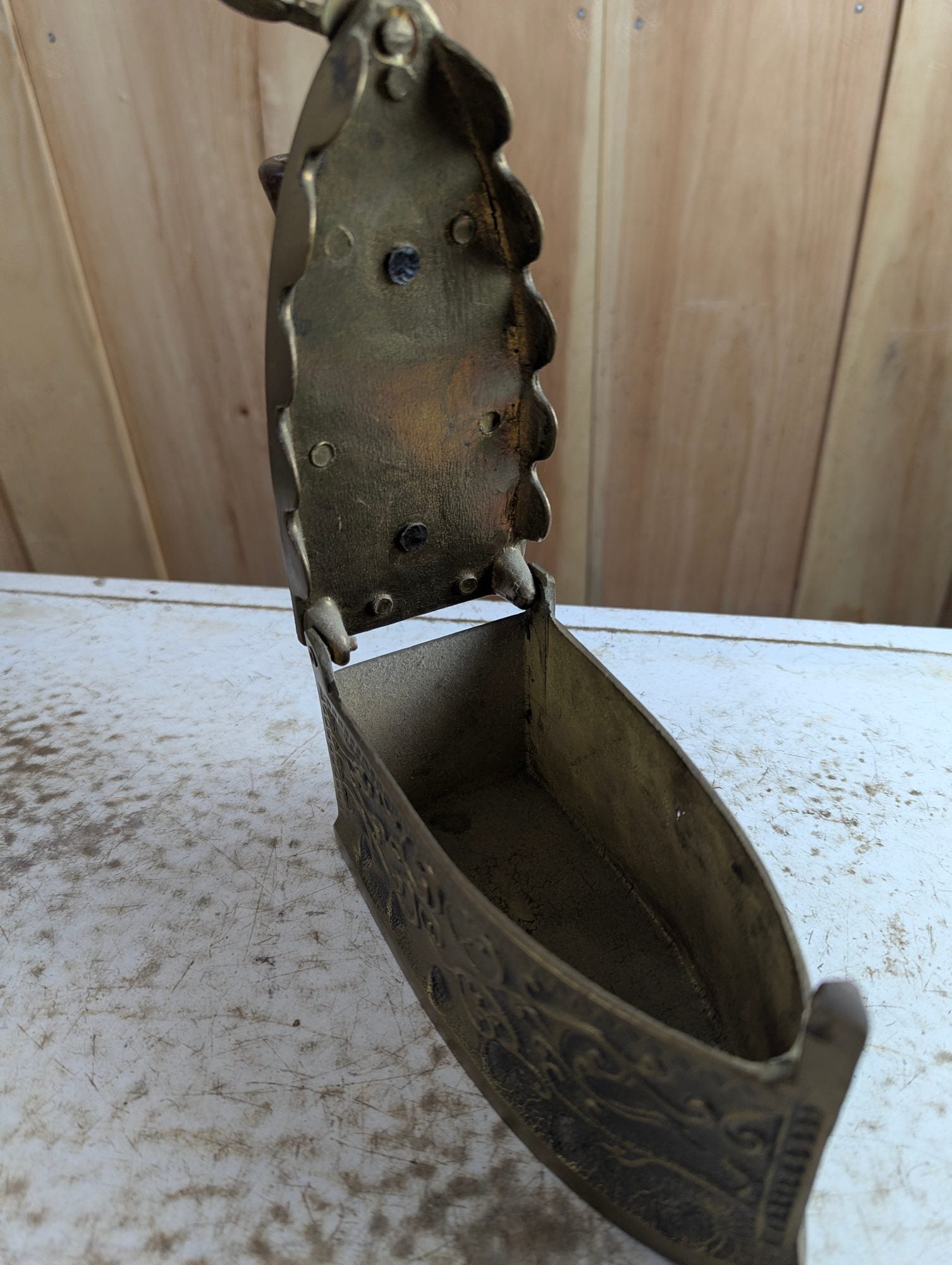 Antique Brass Charcoal Iron