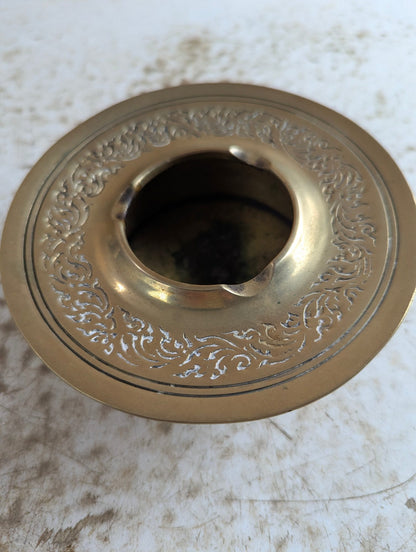 Vintage Etched Brass Ashtray