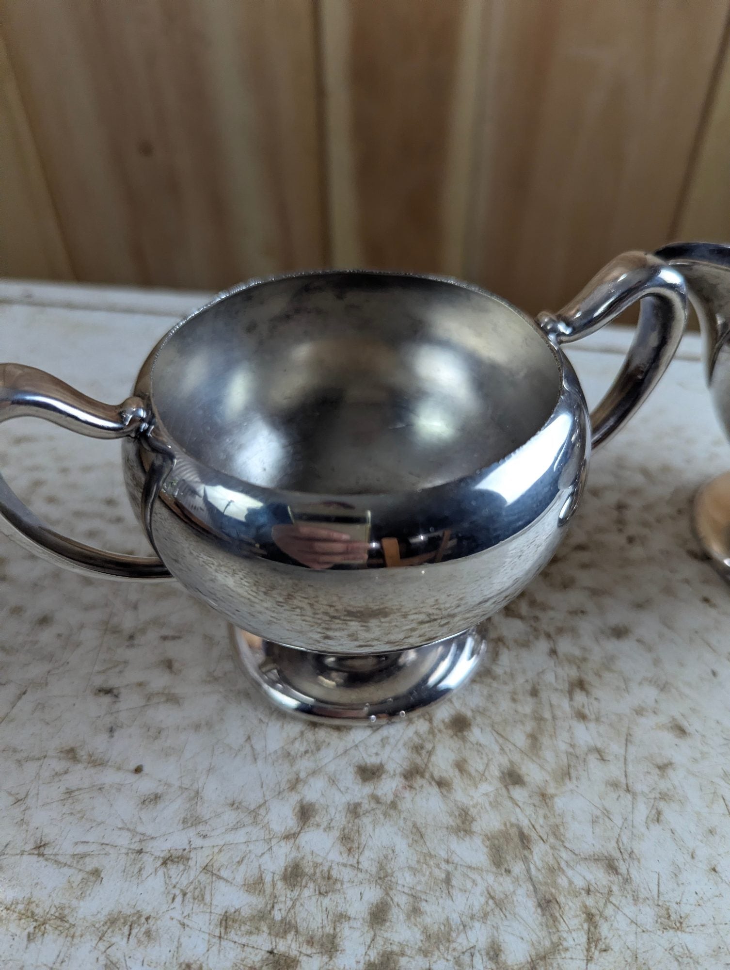 Vintage Forbes Silver-plated creamer and open sugar bowl set
