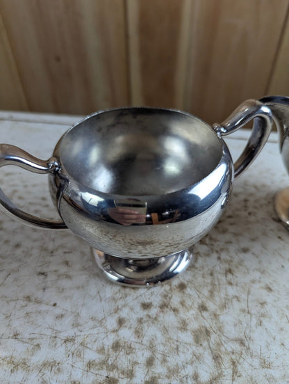 Vintage Forbes Silver-plated creamer and open sugar bowl set