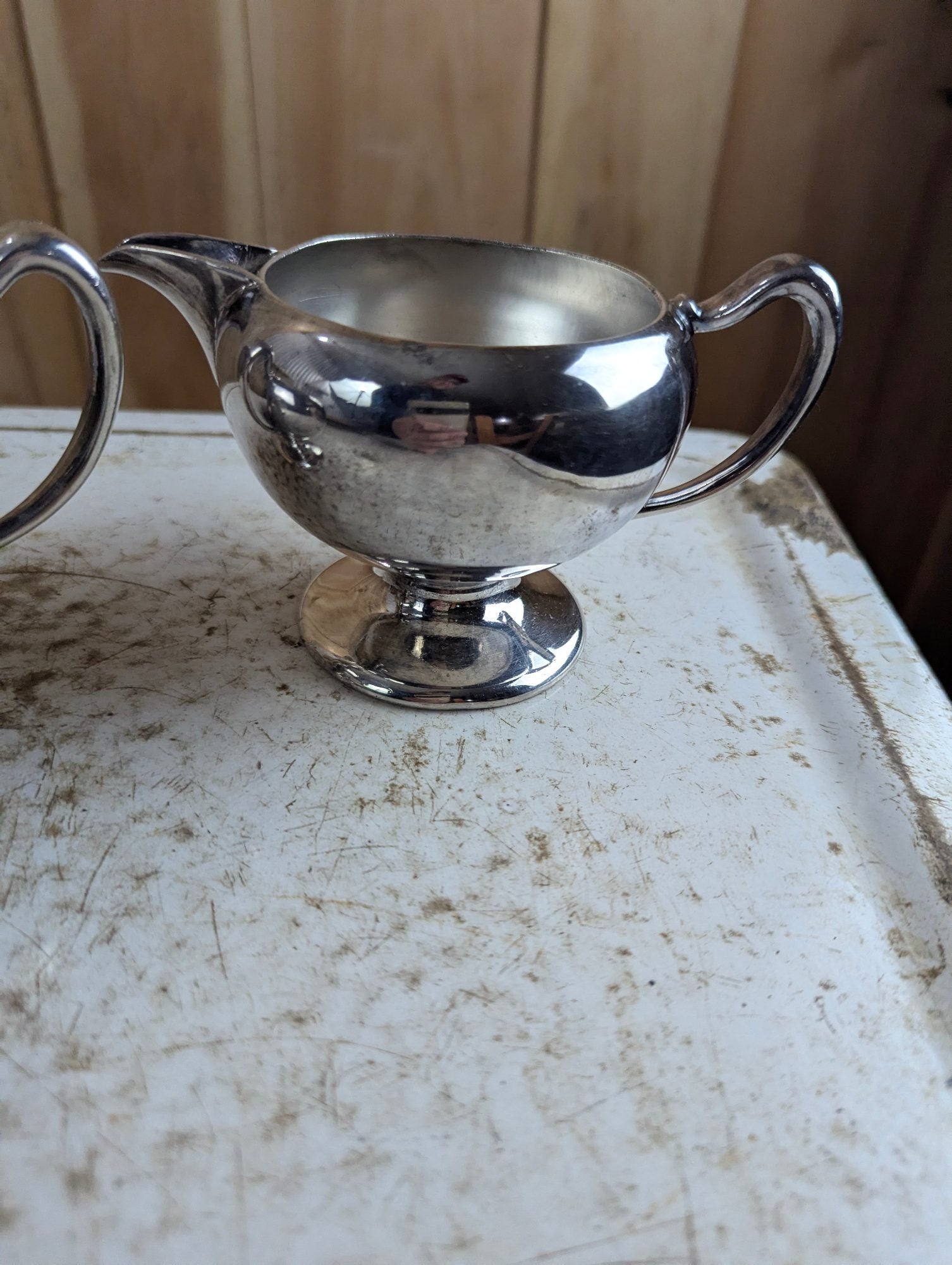 Vintage Forbes Silver-plated creamer and open sugar bowl set