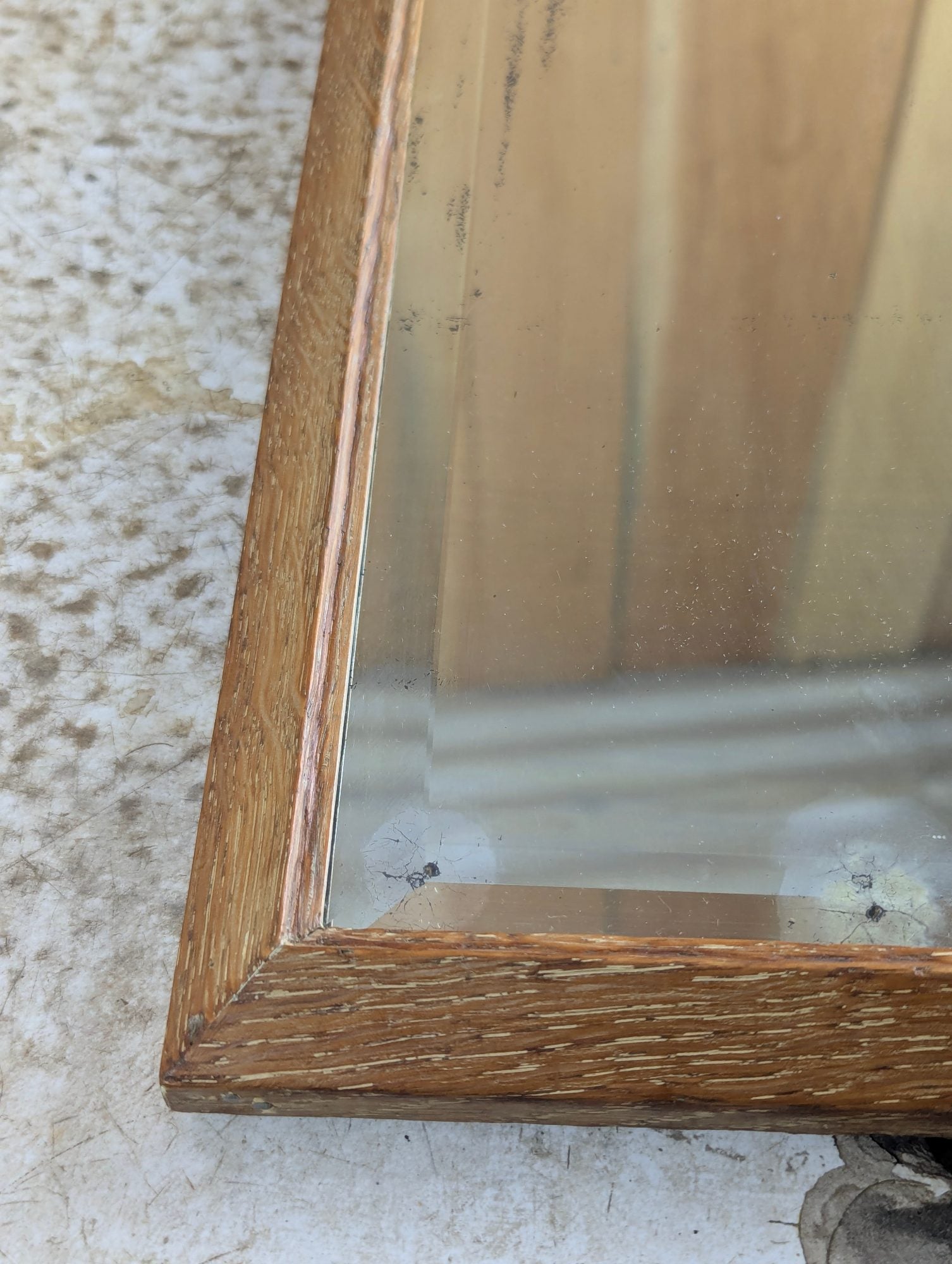 24" x 9" Wood Framed Bevelled Mirror