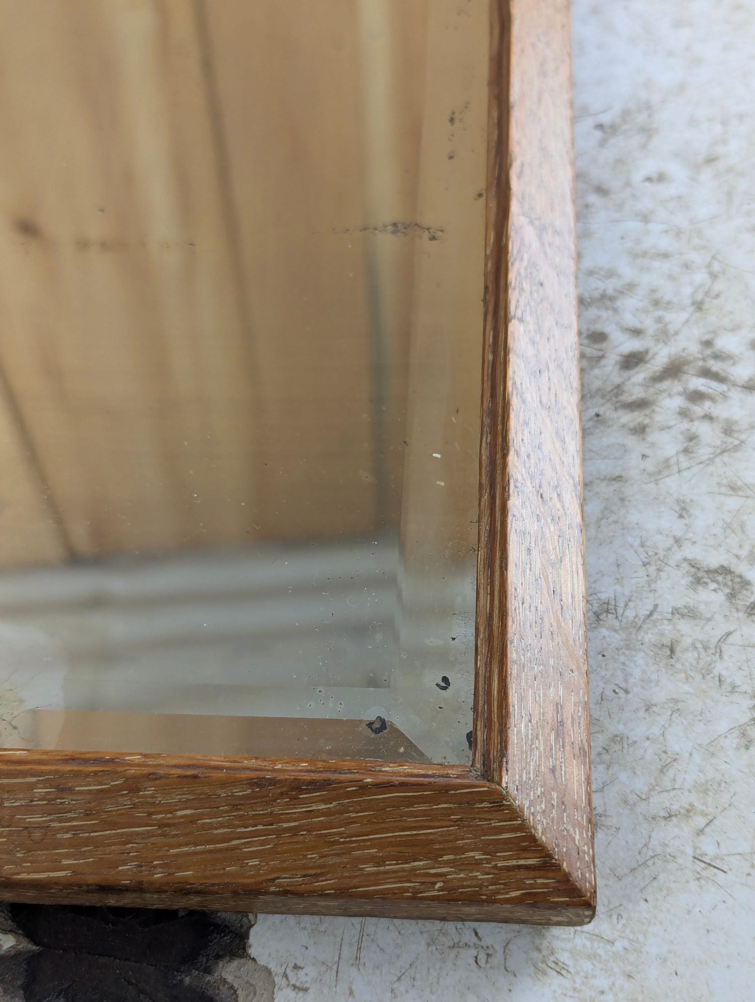 24" x 9" Wood Framed Bevelled Mirror