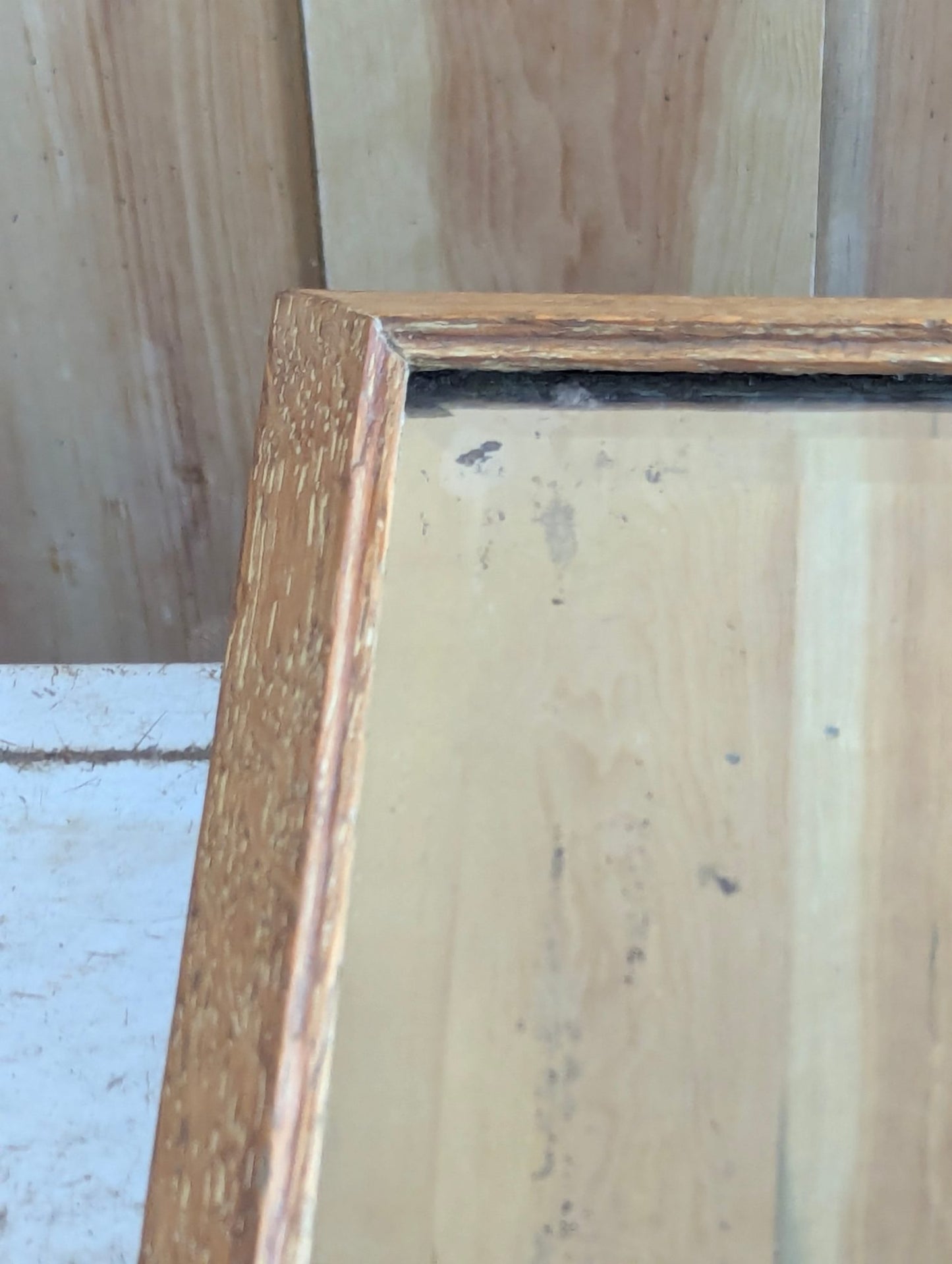 24" x 9" Wood Framed Bevelled Mirror