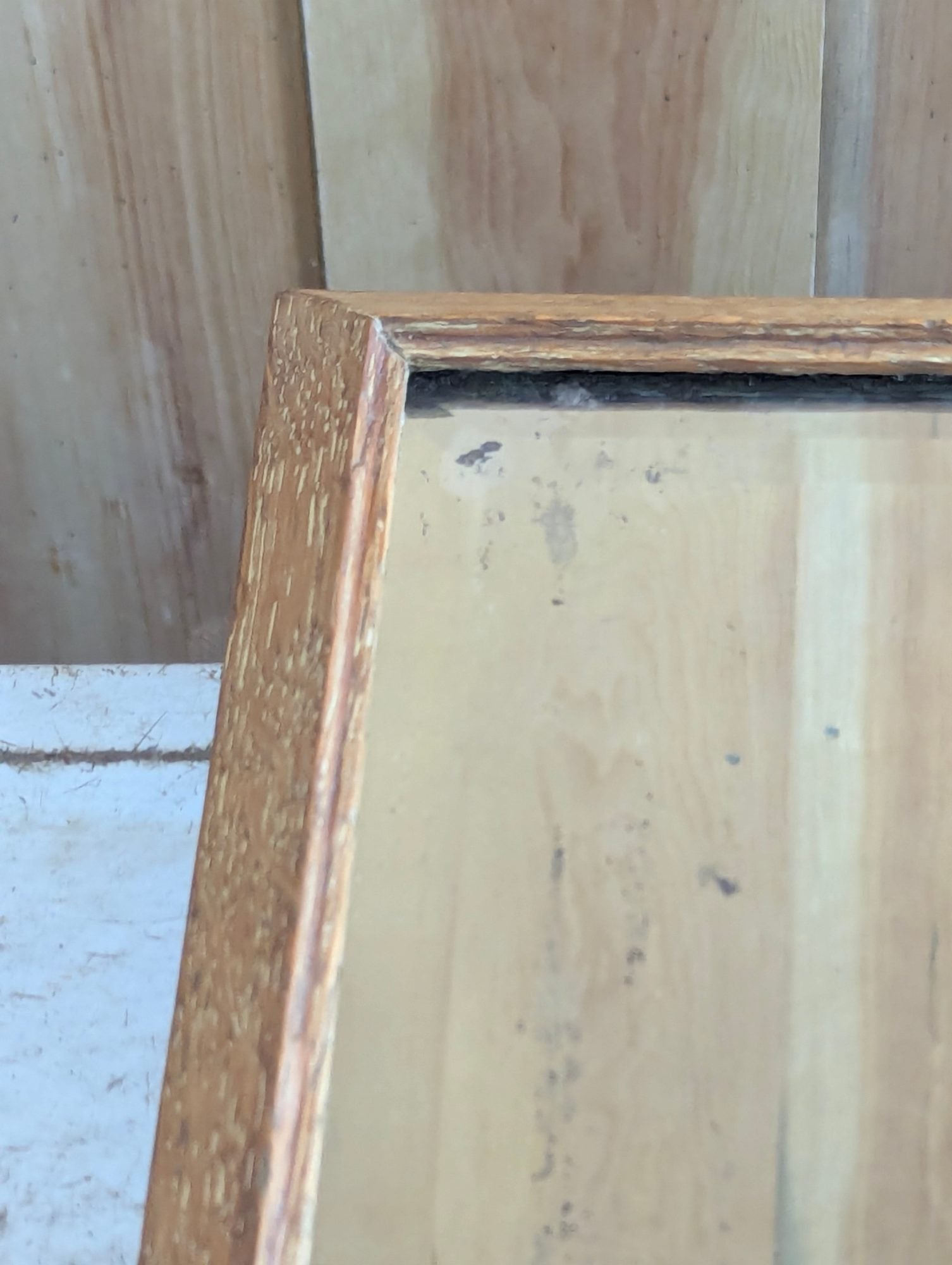24" x 9" Wood Framed Bevelled Mirror