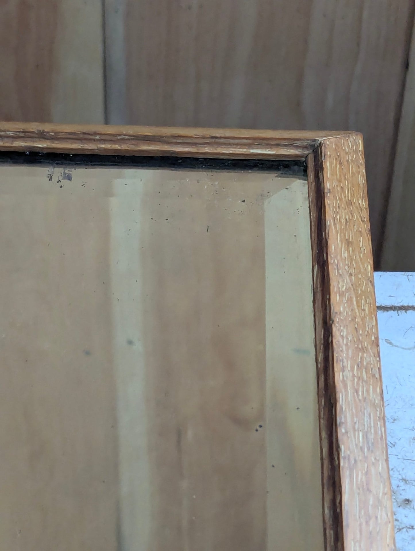 24" x 9" Wood Framed Bevelled Mirror