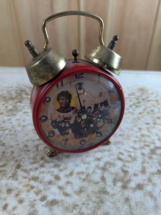 1960s Chinese Communist-Themed Mao Zedong Alarm Clock - Working
