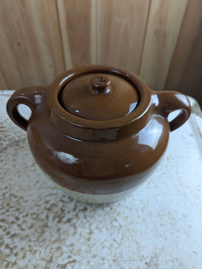 Vintage Medicine Hat Potteries #2 Bean Pot with Lid