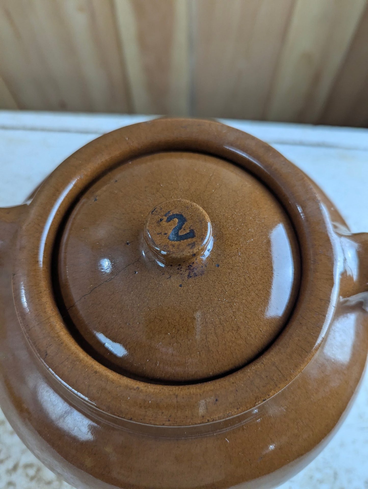 Vintage Medicine Hat Potteries #2 Bean Pot with Lid